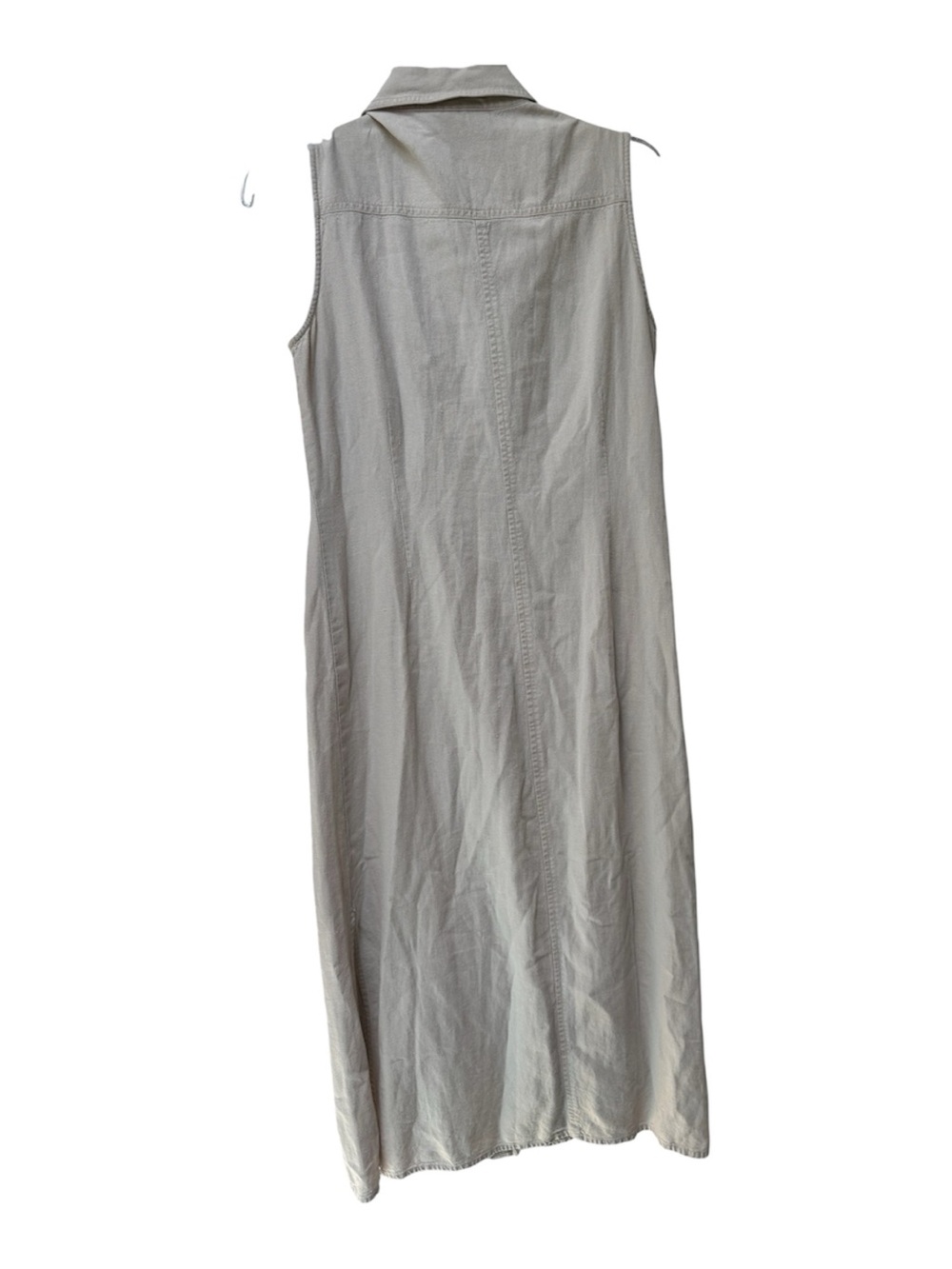 Sleeveless Button-Front Maxi Dress in Light Beige - Picture 2 of 10